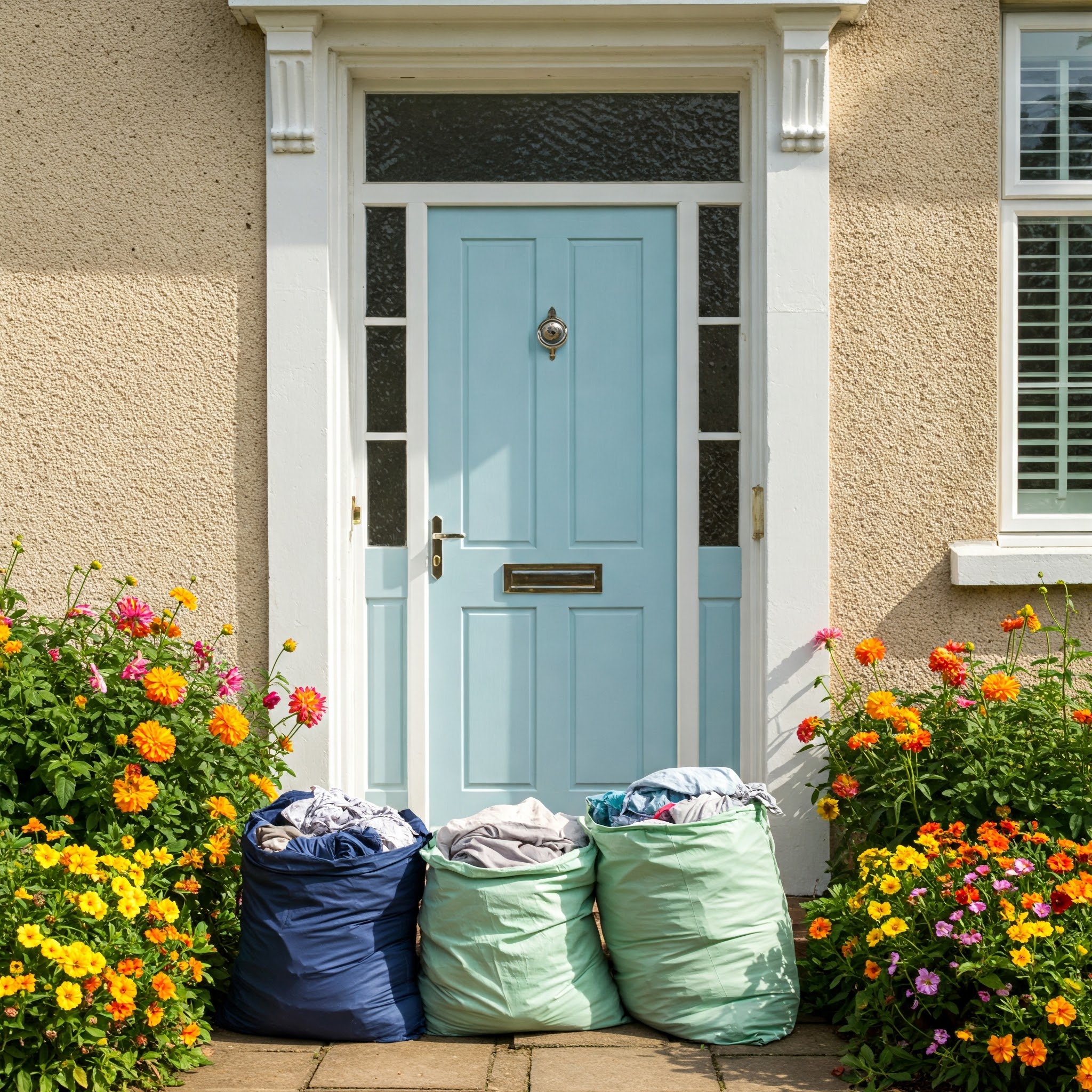 Laundry Bags, Light Blue Door