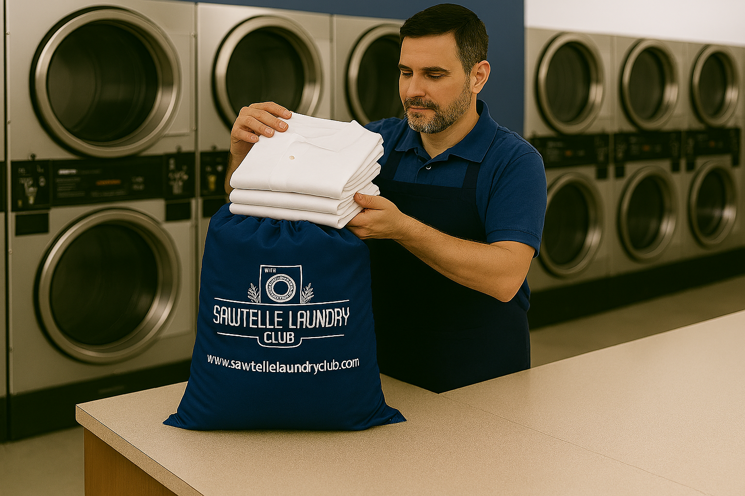 Sawtelle Laundry Wash And Fold Order Being Packed